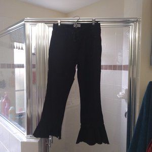 cutest ankle flare dark black jeans